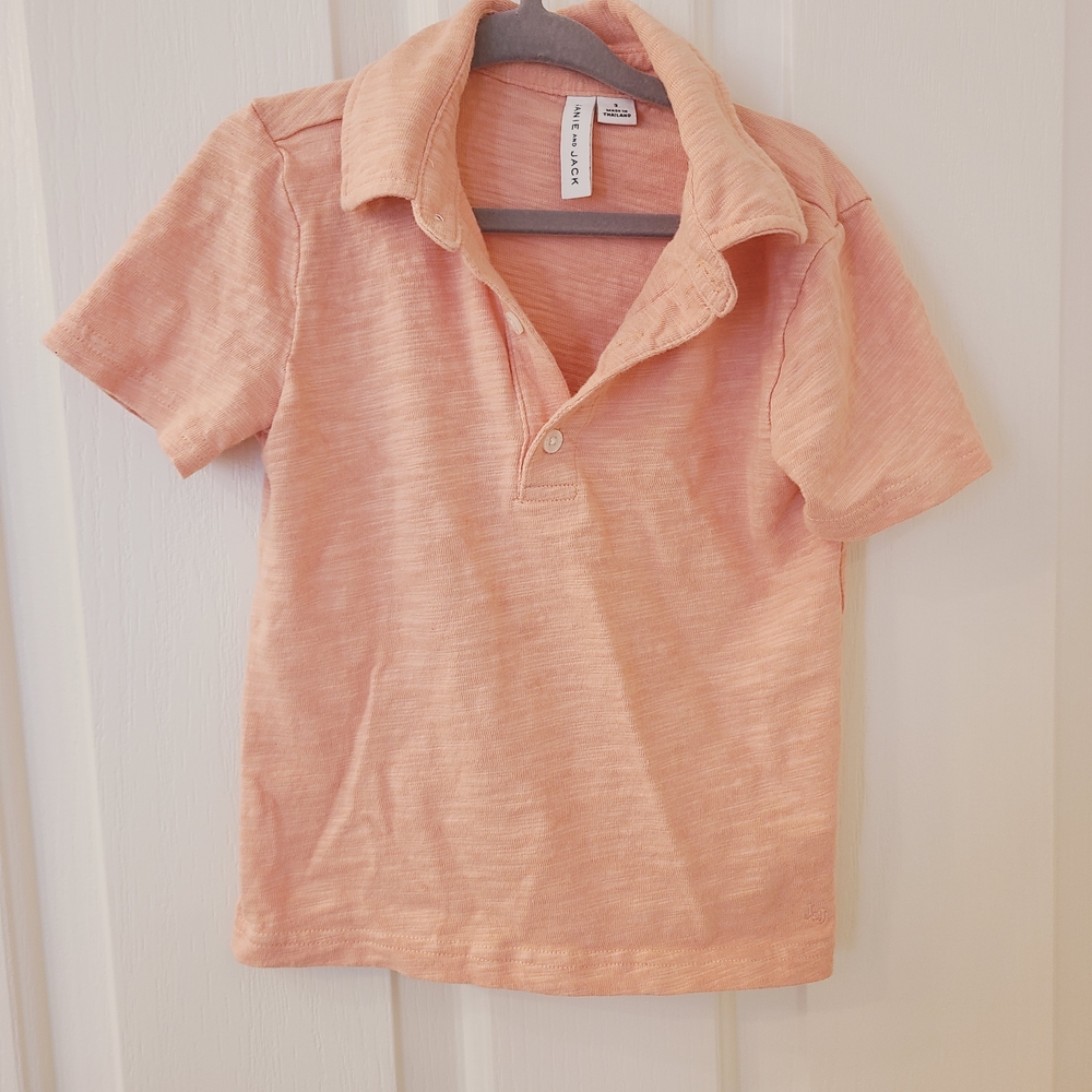 Janie and Jack Light Orange Kids Polo Shirt
